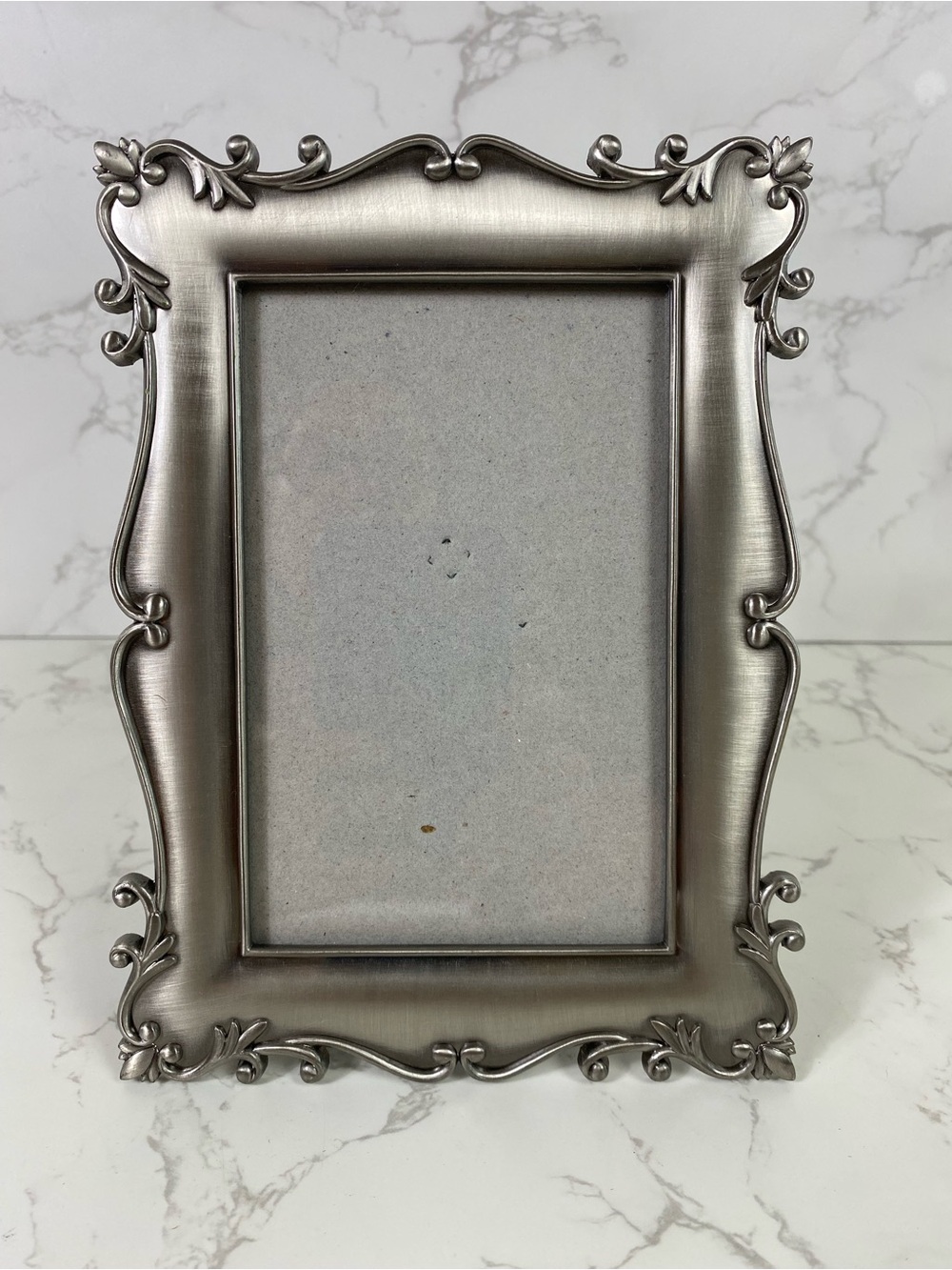 Ornate Silver Decorative Picture Frame by Burns of Boston Vintage pewter tone